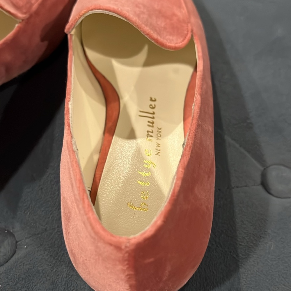 Bettye Muller NY Size 6 Soft Pink Regency Velvet Slip On Loafers Leather Sole - Picture 9 of 10